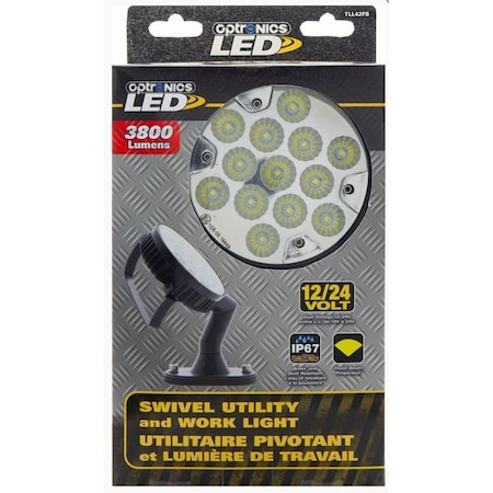Optronics Adjustable Led Work Light With Handle, Flood Beam 12-24V, Retail Box TLL42FS
